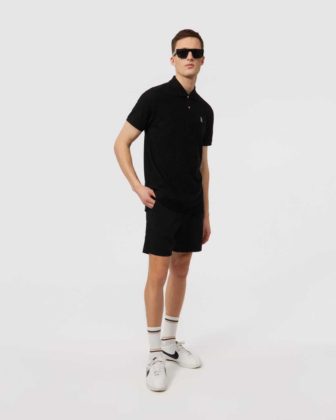 Short Psycho Bunny Willis Stretch Tencel Short Noir Homme | GPN-36965210